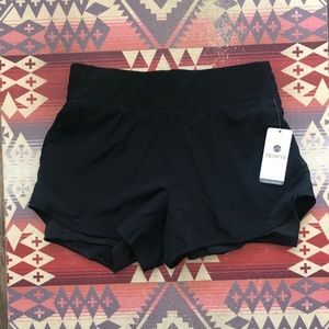 Apana black workout mesh detailing shorts
